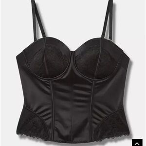 Torrid Black Satin Bustier